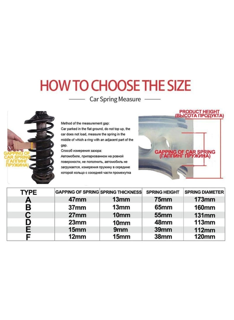 RATSAW 2Pcs Universal Car Shock Absorber Spring Bumper Power Auto Buffers A B C D E F Type Spring Bumpers Rubber B Type  - Image 4