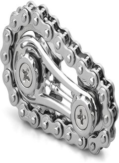 Generic Fidget Spinner Toy, Metal Hand Spinner Fidget Spinner for Kids and Adults, Assembled Metal Wheels for Bike Chain, Novelty Stress Relief Gift for Daily Office Christmas Bag Filler - Silver  - Image 1