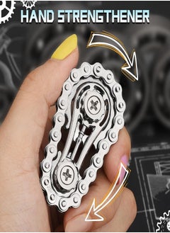Generic Fidget Spinner Toy, Metal Hand Spinner Fidget Spinner for Kids and Adults, Assembled Metal Wheels for Bike Chain, Novelty Stress Relief Gift for Daily Office Christmas Bag Filler - Silver  - Image 5