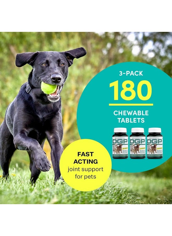 DGP 3-Pack, All-Natural Joint Supplement for Dogs - Joint Support with Turmeric, Boswellia Extract & More - Quick Effect for Immediate Mobility Support - 180 Chewable Pet Tablets