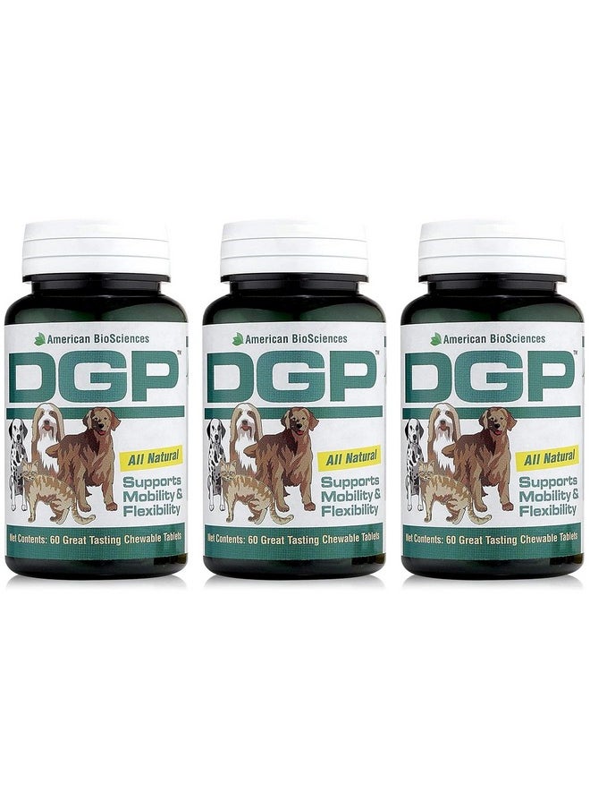 DGP 3-Pack, All-Natural Joint Supplement for Dogs - Joint Support with Turmeric, Boswellia Extract & More - Quick Effect for Immediate Mobility Support - 180 Chewable Pet Tablets