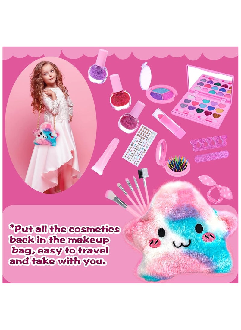 مجموعة مكياج للأطفال للفتيات، مجموعة مكياج وهمية للفتيات الصغيرات بعمر 4 5 6 7 8 9 سنوات، مجموعة هدايا مكياج تظاهر للفتيات الصغيرات، هدايا عيد ميلاد للفتيات بعمر 8 سنوات فما فوق - Image 5