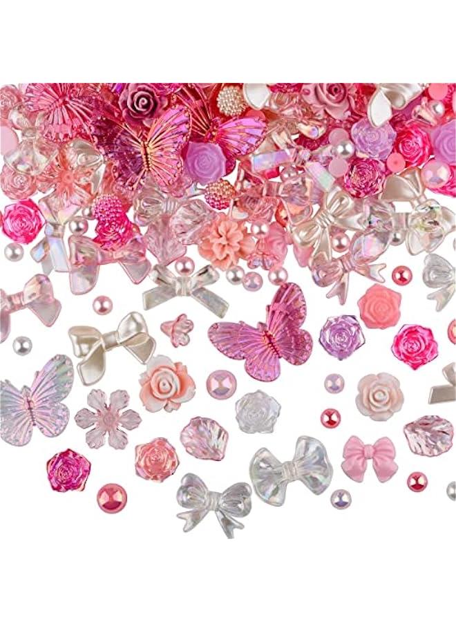 FYLX Colorful Flower Charms and Pearl Beads for DIY Jewelry Making  350 s - Image 1