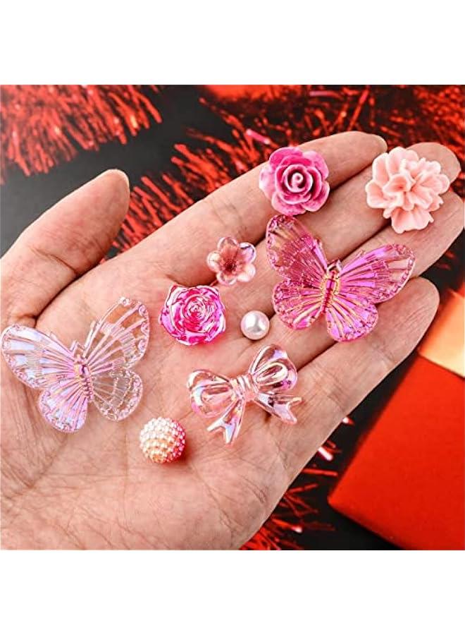 FYLX Colorful Flower Charms and Pearl Beads for DIY Jewelry Making  350 s - Image 4
