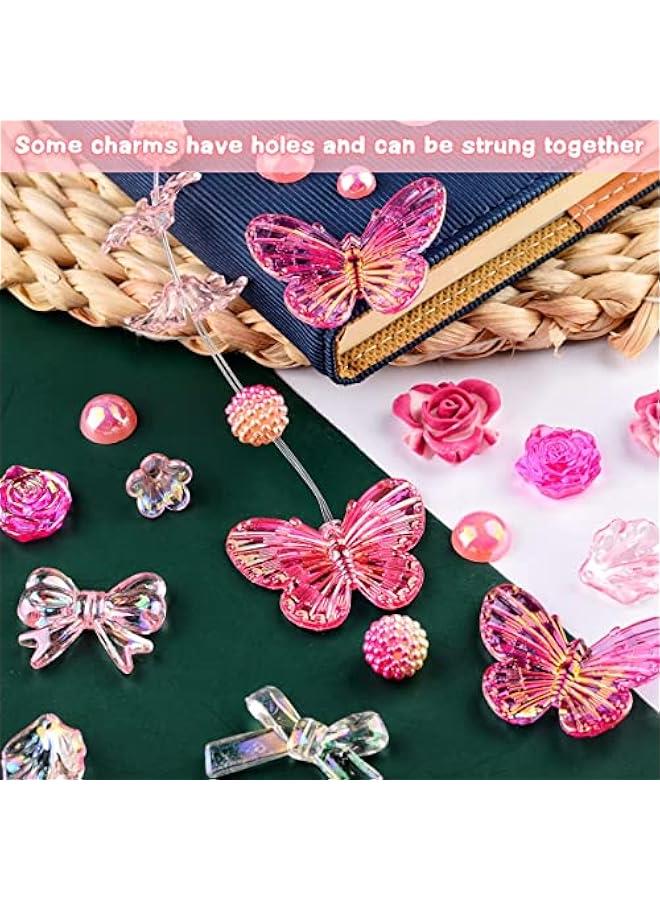 FYLX Colorful Flower Charms and Pearl Beads for DIY Jewelry Making  350 s - Image 5