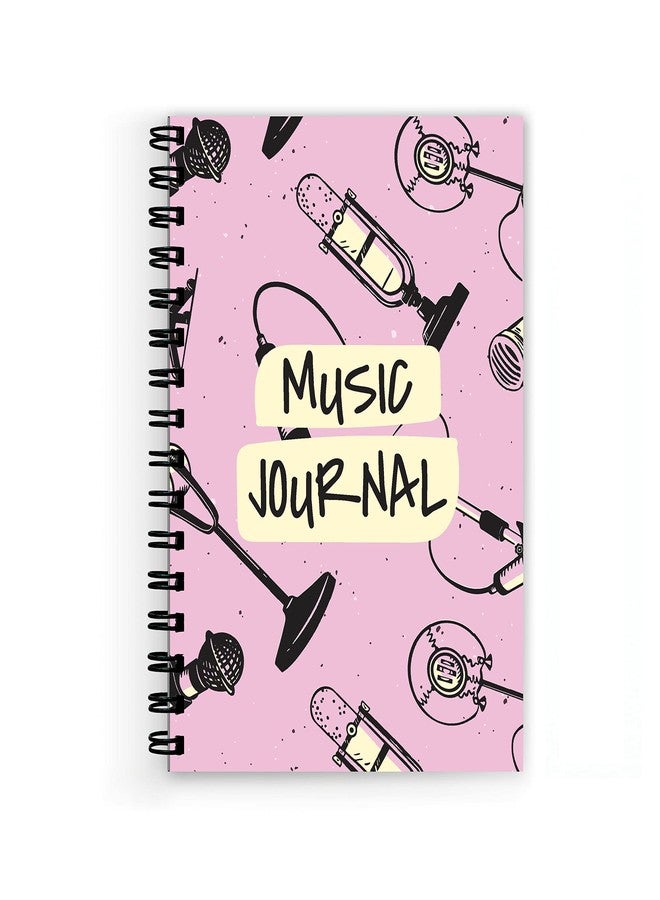 VPRINT QUALITY Vprint music texture Instruments Spiral Wiro Unruled Blank Pages Notebook Diary Journal Drawing Book Size-A5(6X9 Inches) (music texture Instruments) - Image 1
