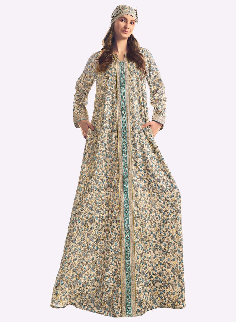 Sara Arabia Sara Arabia Floral Vine Weave Jalabiya  - Image 1