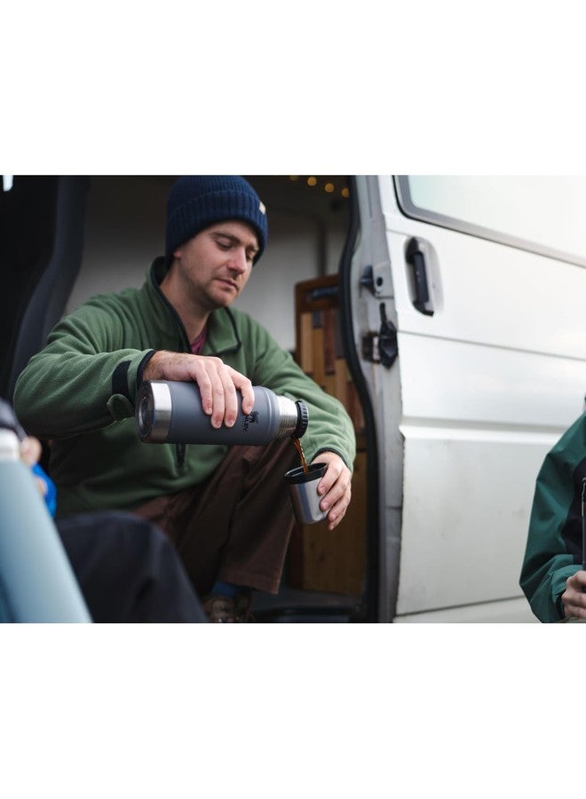 Stanley زجاجة فراغ ستانلي الكلاسيكية الأسطورية 1.0 لتر | فم واسع مع غطاء كوب مانع للتسرب | يحافظ على المشروبات ساخنة أو باردة | قابلة للتعبئة للسفر | ترمس من الفولاذ المقاوم للصدأ معزول | خالي من BPA | فضي مطروق - Image 2