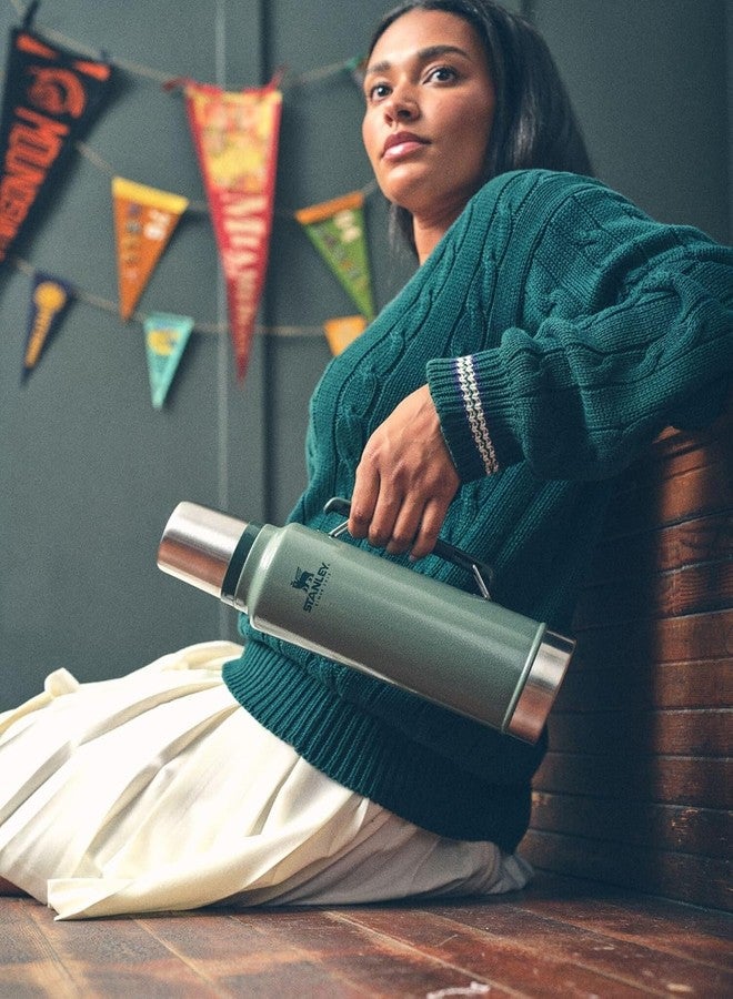 Stanley زجاجة فراغ ستانلي الكلاسيكية الأسطورية 1.0 لتر | فم واسع مع غطاء كوب مانع للتسرب | يحافظ على المشروبات ساخنة أو باردة | قابلة للتعبئة للسفر | ترمس من الفولاذ المقاوم للصدأ معزول | خالي من BPA | فضي مطروق - Image 3