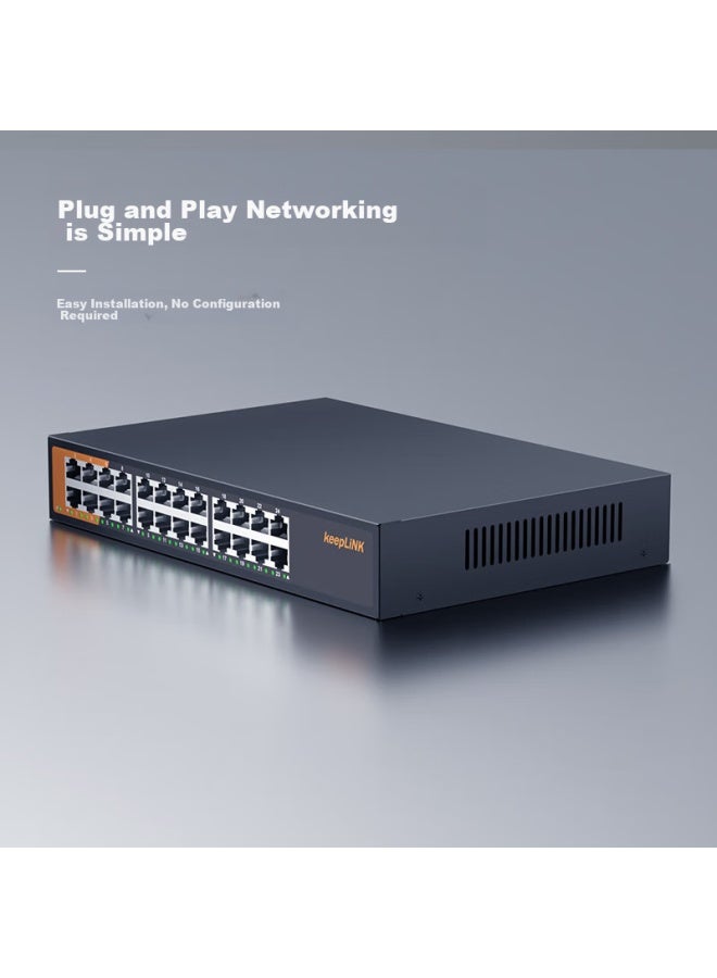 keepLiNK مفتاح كيبلينك Kp-9000 24 منفذ جيجابت كامل، موزع مؤسسي وشبكي، محول مشروع هندسي - Image 1