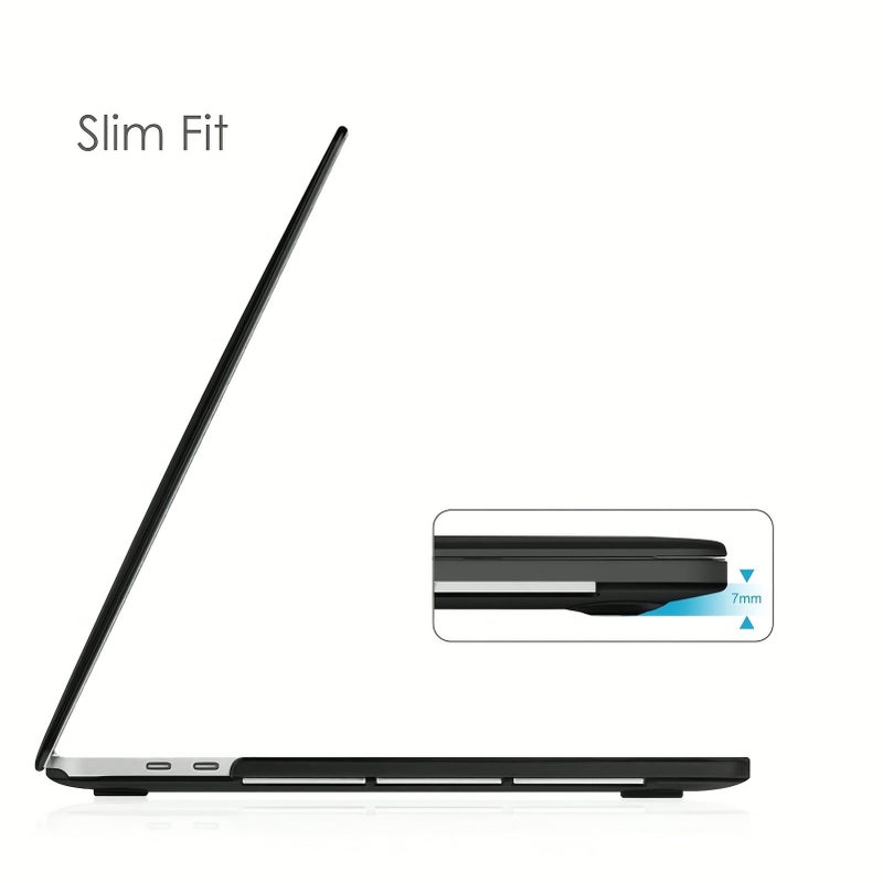 Transparent Protective Shell Hard Case For 2023 Apple Macbook Air 15 Inch M2 A2941 Black - Image 4