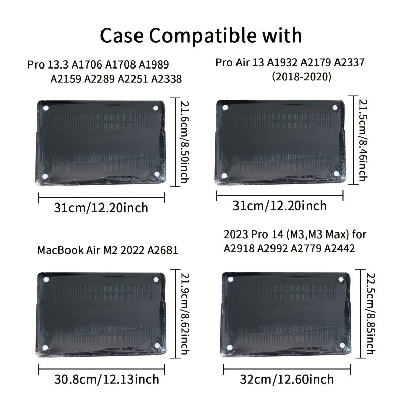 Transparent Protective Shell Hard Case For 2023 Apple Macbook Air 15 Inch M2 A2941 Black - Image 2