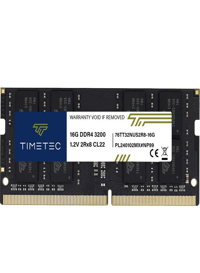 تايم تيك ذاكرة Timetec Premium سعة 16 جيجابايت DDR4 بتردد 3200 ميجاهرتز (أو 2933 ميجاهرتز أو 2666 ميجاهرتز) PC4-25600 غير مزودة بتقنية تصحيح الأخطاء ECC وغير مخزنة مؤقتًا بجهد 1.2 فولت وتوقيت CL22 و2Rx8 ثنائية الرتبة ذات 260 دبوس SODIMM لأجهزة الكمبيوتر المحمولة والكمبيوتر الشخصي - Image 1
