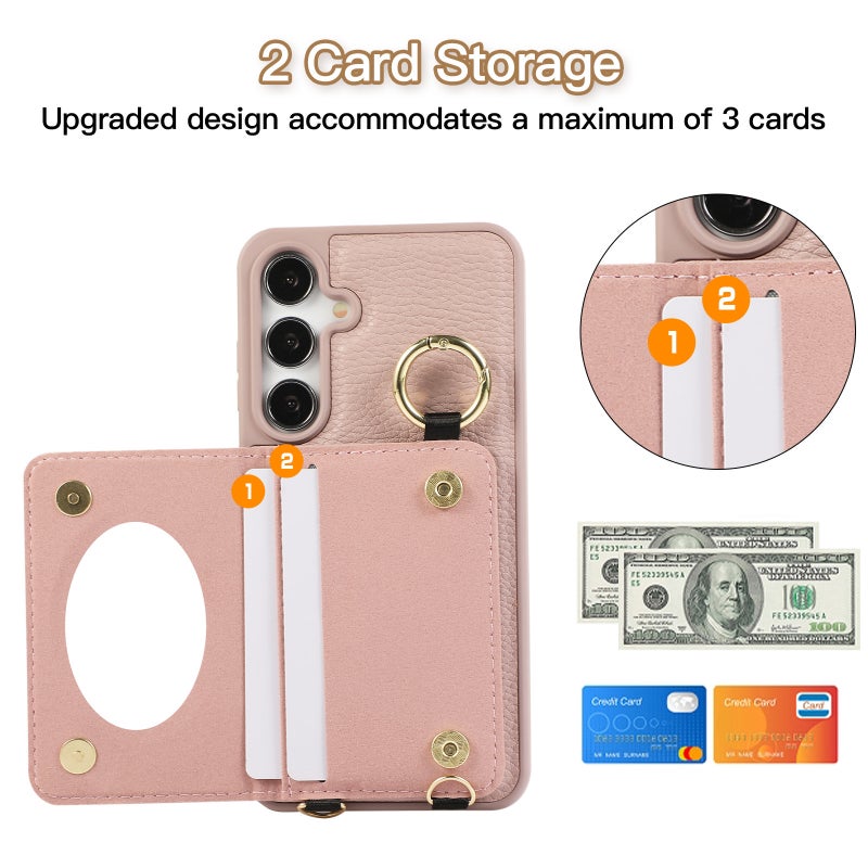 Samsung Galaxy S23 Ultra TPU Scratch Resistant Protective with Card Holder and Kickstand in Khaki for Work and School - Image 4