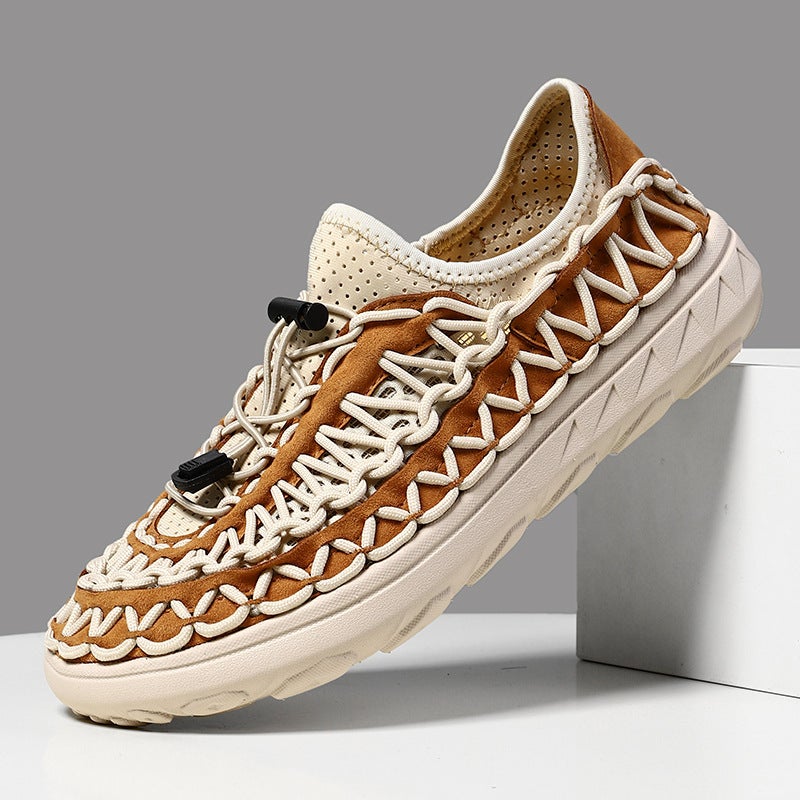 Independent Station Popular Summer Cut Out Breathable Casual Mesh Shoes Hand-Woven Slip-On Sandals Large Size 47 - Image 5
