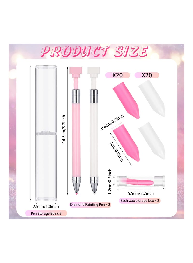 KASTWAVE 2 Pcs Diamond Painting Wax Diamond Painting Pen Replacement Wax Glue Diamond Art Pen Clay Accessories with 10 Pcs Diamond Painting Wax for Diamond Painting Pens DIY Craft Painting - Image 2