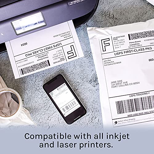 Premium Label Supply White Sticker Full Sheet Shipping Labels – 8.5" x 11" – Laser/Inkjet Compatible – (1 per Sheet), 25 Sheets - Letter Size - Image 3