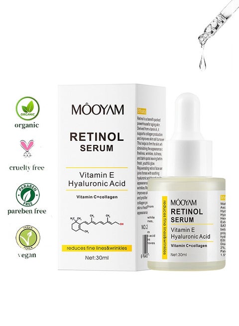 Retinol Serum 30ml- Collagen & Vitamin C/E Anti Aging Serum ,Retinol and Hyaluronic Acid to Rapid Wrinkle Repair 30ml