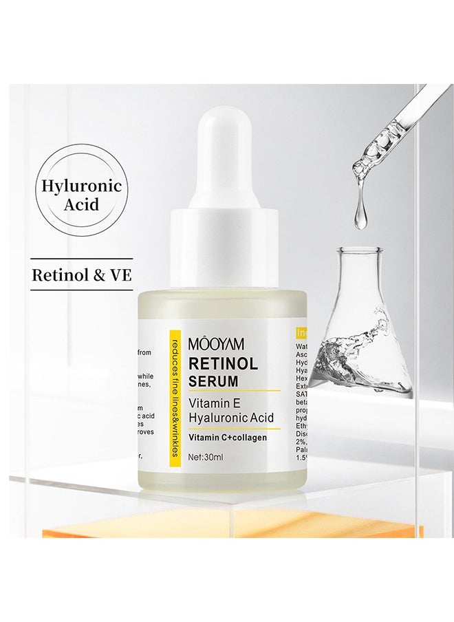 MOOYAM Retinol Serum 30ml- Collagen & Vitamin C/E Anti Aging Serum ,Retinol and Hyaluronic Acid to Rapid Wrinkle Repair 30ml  - Image 2
