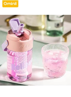 Ominii Portable water cup with tea drain double-layer direct drinking straw unisex drinking cup water bottle 600ml  - Image 5