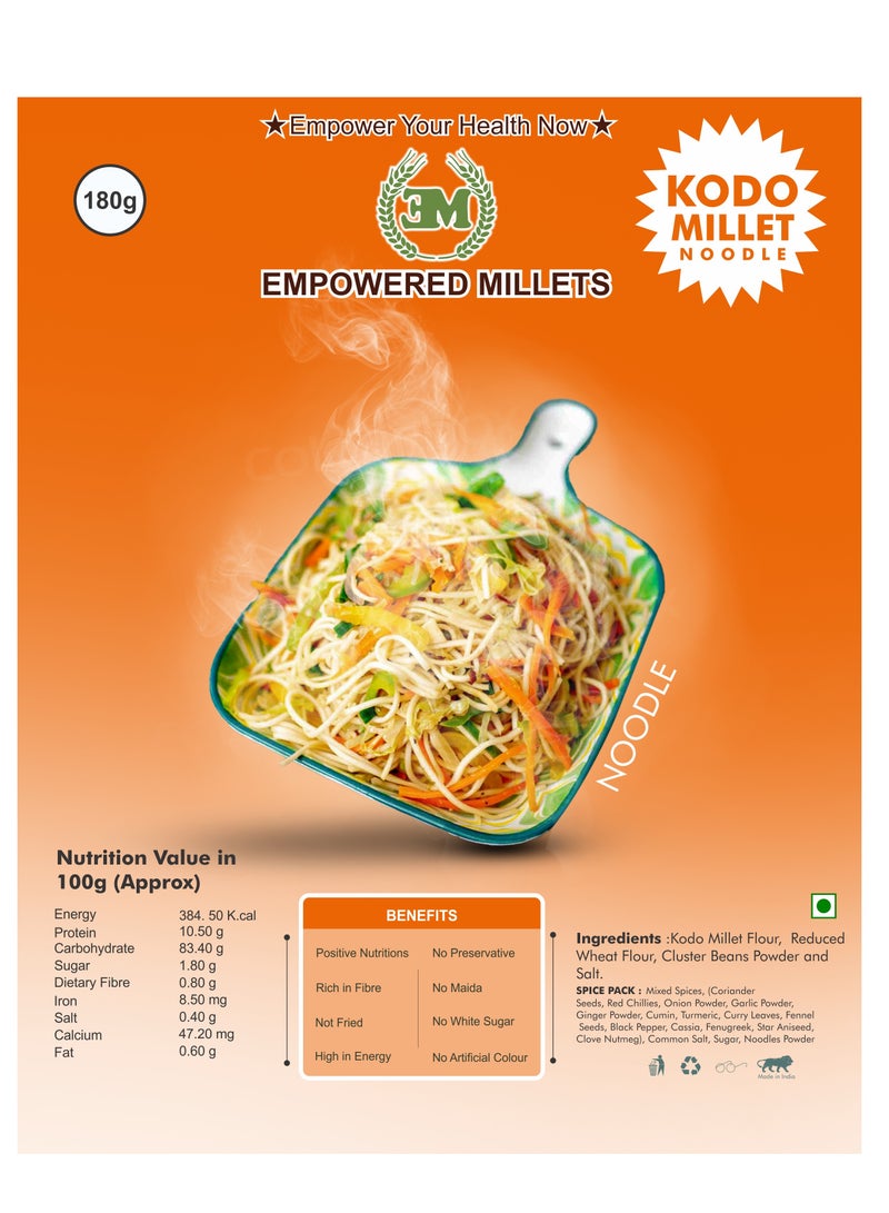 Empowered Millets Kodo Millet Noodles with Masala (180g pack of 2) - Image 1