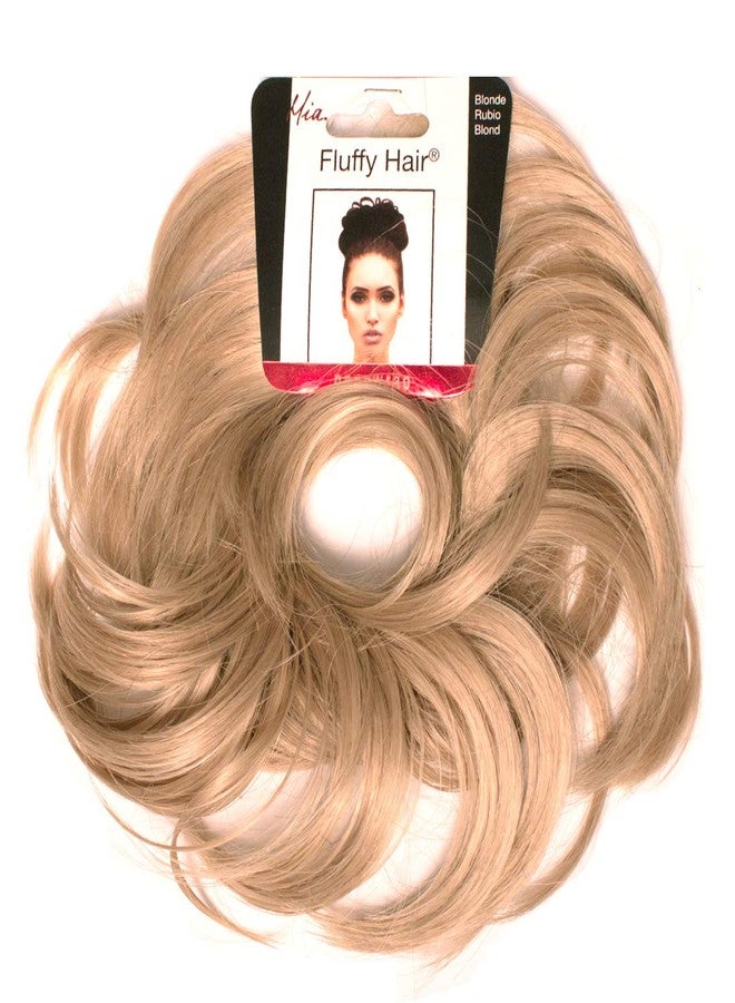 Mia Fluffy Hair Ponytail Wrap, Synthetic Hair Ponytail Holder, Messy Bun Hair Accessory for Women, Teens, Stylists - Blonde Color - Image 1