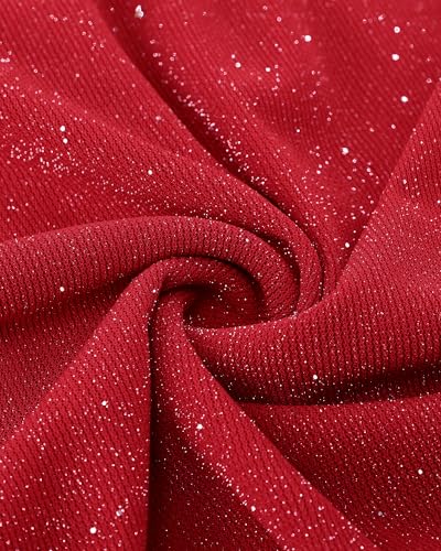 VALOLIA Womens Dressy Tops and Blouses: Fall - Women's Blouse Dressy - Bell Sleeve Tummy Flattering Tops for Curvy Women Henley V Neck Shirts for Winter Fashion Sparky Red Large - Image 5