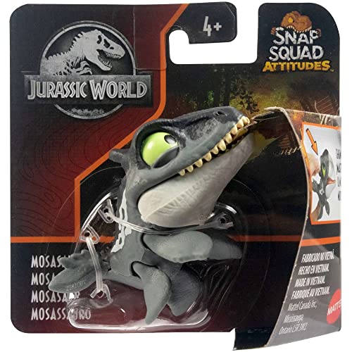 Jurassic World 2022 Snap Squad Attitudes Set of 4 Figures Tyrannosaurus Rex Spinosaurus Mosasaurus Stegosaurus from GXW58956C Release - Image 5