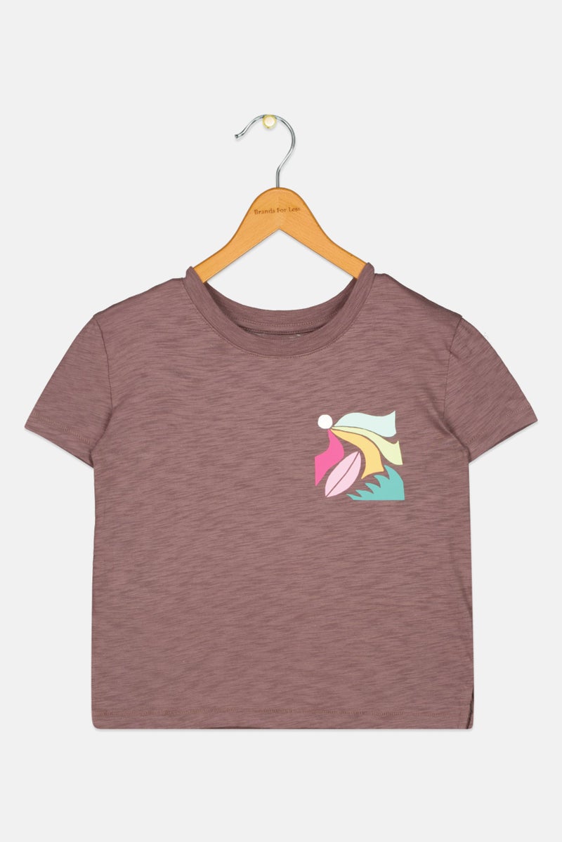 GAP Gap x Bailey Elder Kids Girl Graphic Print Top, Chocolate Brown  - Image 1