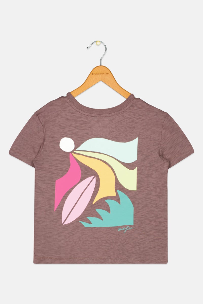 GAP Gap x Bailey Elder Kids Girl Graphic Print Top, Chocolate Brown  - Image 2