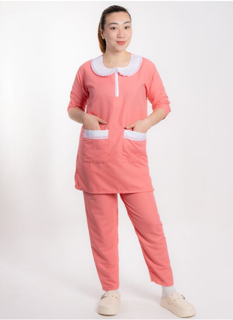Housemaid uniform with zipper