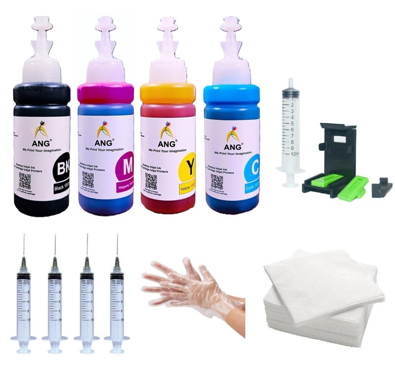 ANG Refill Ink Kit for HP DeskJet Plus IA 6075, Advantage Ultra 4929 | Compatible with Cartridges 47, 678, 802, 803, 805, 901, 818, 21, 22, 27, 28, 46 | Full Ink Set for Printer Cartridge Refill - Image 1