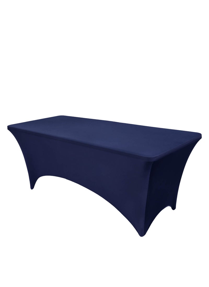 Arabest - Spandex Table Cloth, 6ft Table Cover Rectangular Stretch Table Cloth Tight Fit Tablecloth for Parties, Trade Shows, Weddings and Events of All Kinds(Blue) - Image 1