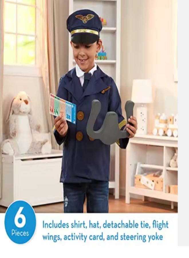 DUNISO Children's pilot costume, suitable for boys and girls to wear flight prop suits, role-playing sets, equipped with a hat and toy three piece set, suitable for children 3 to 8 years old - Image 5