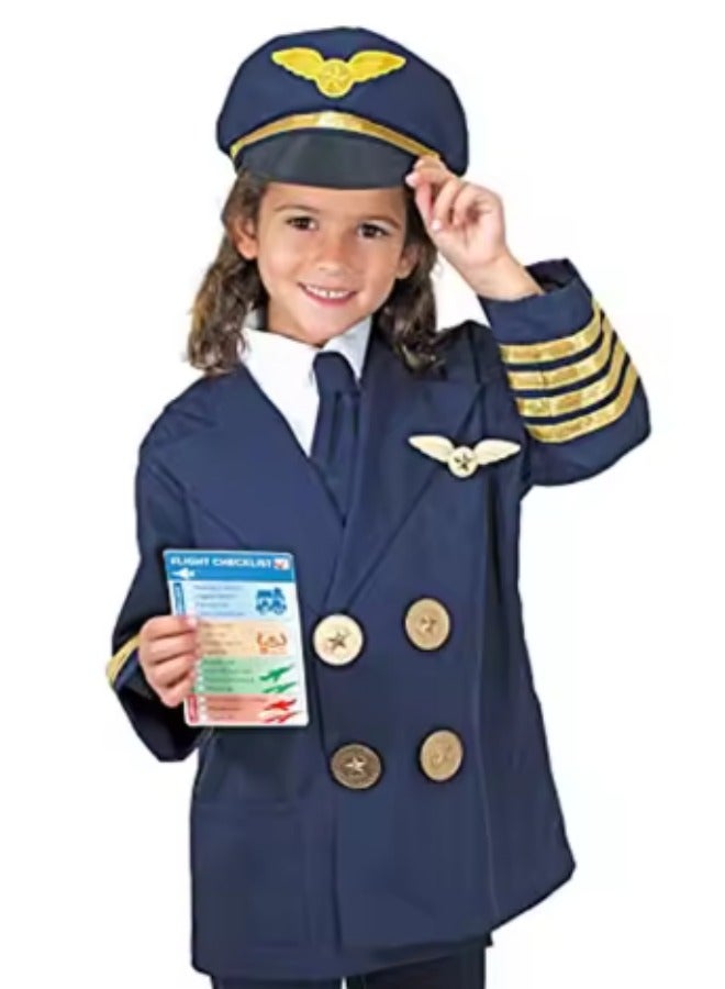 DUNISO Children's pilot costume, suitable for boys and girls to wear flight prop suits, role-playing sets, equipped with a hat and toy three piece set, suitable for children 3 to 8 years old - Image 4