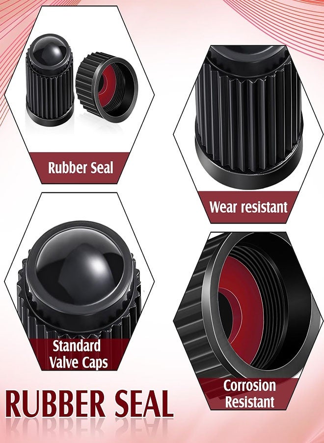 Jyelux 12 Pcs Tire Valve Stem Caps Car Tire Caps Plastic Universal Black Valve Stem Covers for Bike Bicycle Cars SUV Trucks Motorcycles (Black) - Image 3