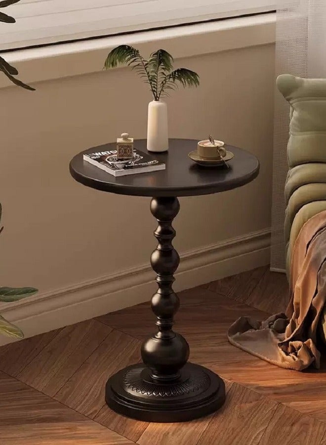 Sofa Side Table Living Room Coffee Table Household Roman Pillar End Table Black  40x55 cm - Image 1