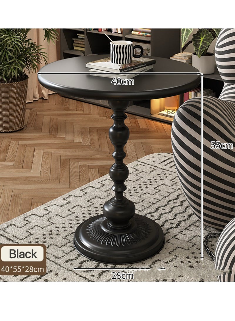 Sofa Side Table Living Room Coffee Table Household Roman Pillar End Table Black  40x55 cm - Image 5