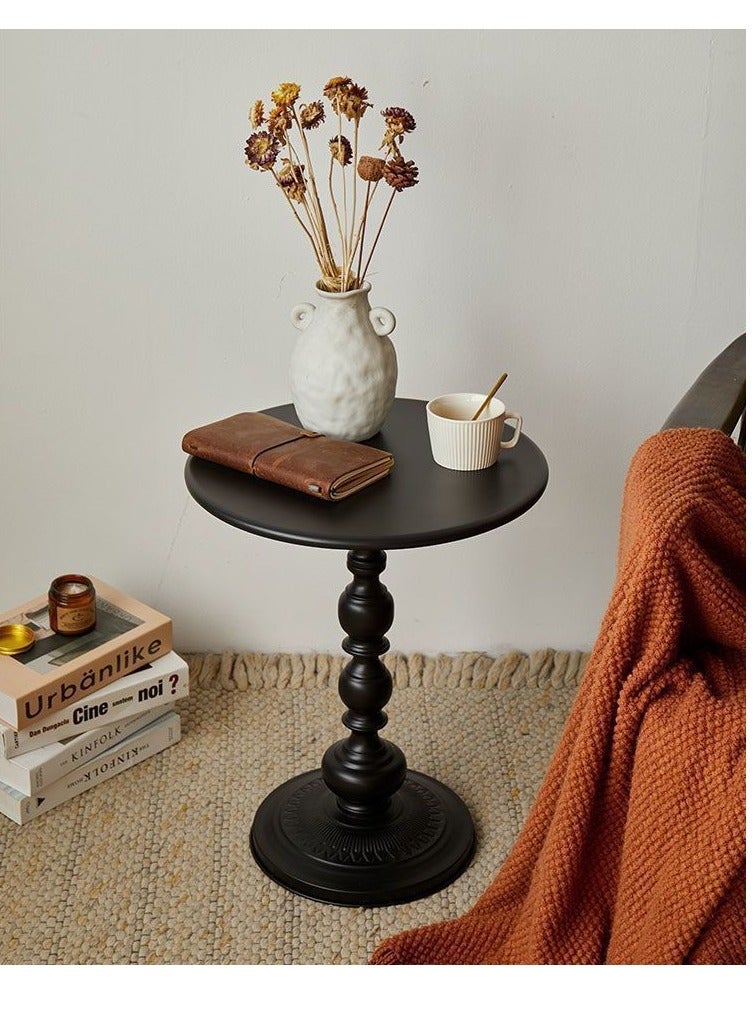 Sofa Side Table Living Room Coffee Table Household Roman Pillar End Table Black  40x55 cm - Image 2