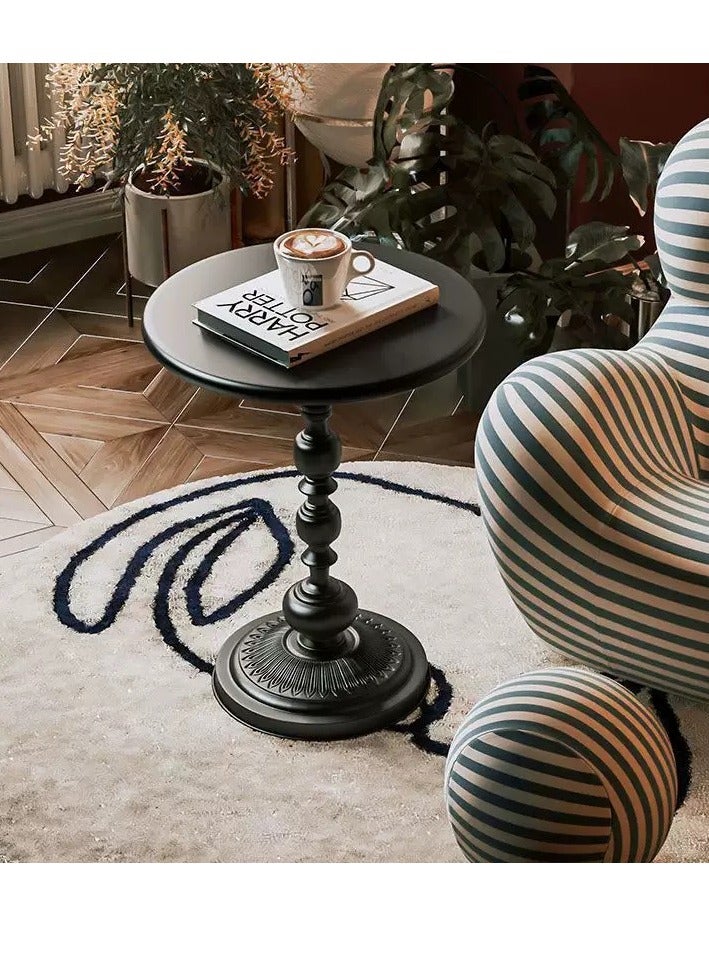 Sofa Side Table Living Room Coffee Table Household Roman Pillar End Table Black  40x55 cm - Image 3