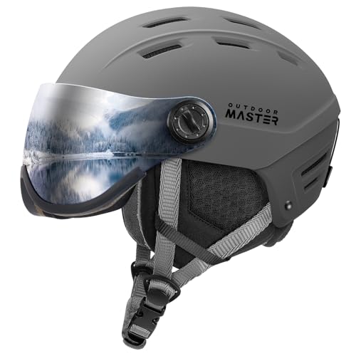 OutdoorMaster Snowboard Helmet with Ski Goggles,Ski Helmet and 2-in-1 Visor Detachable Goggles Set,Protective EPS Foam & 14 Cooling Vents -Snow Helmets for Men,Women & Youth - Image 1