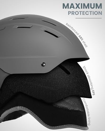 OutdoorMaster Snowboard Helmet with Ski Goggles,Ski Helmet and 2-in-1 Visor Detachable Goggles Set,Protective EPS Foam & 14 Cooling Vents -Snow Helmets for Men,Women & Youth - Image 3