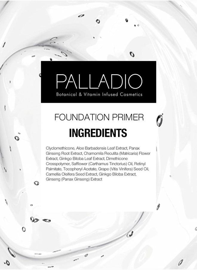 PALLADIO - Foundation Primer, Lightweight and Velvety Primer with Aloe Vera and Chamomile, Wear Alone or As Foundation Base, Minimizes Fine Lines and Pores, Helps Makeup Last Longer, 0.674 oz - Image 1
