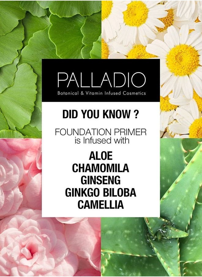 PALLADIO - Foundation Primer, Lightweight and Velvety Primer with Aloe Vera and Chamomile, Wear Alone or As Foundation Base, Minimizes Fine Lines and Pores, Helps Makeup Last Longer, 0.674 oz - Image 1