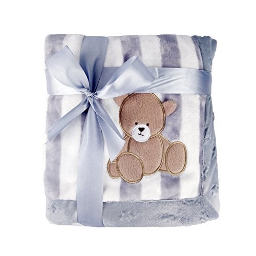 Zebrum Thick Fleece Blanket, 30"x39" Plush Flannel Throw, Extra Soft &Warm &Cozy, Double Layer &Reversible &Anti-Pilling &Easy Care (Grey Bear) - Image 1