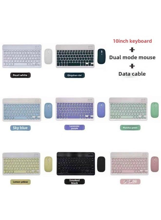 Bluetooth Keyboard For Huawei Xiaomi Mobile Phone Tablet Wireless Mute Wonderful Control IPad And Mouse Suit-Color:10-inch + Dual-mode Charging Mouse-Product Type:Sky Blue (send Data Cable) - Image 1