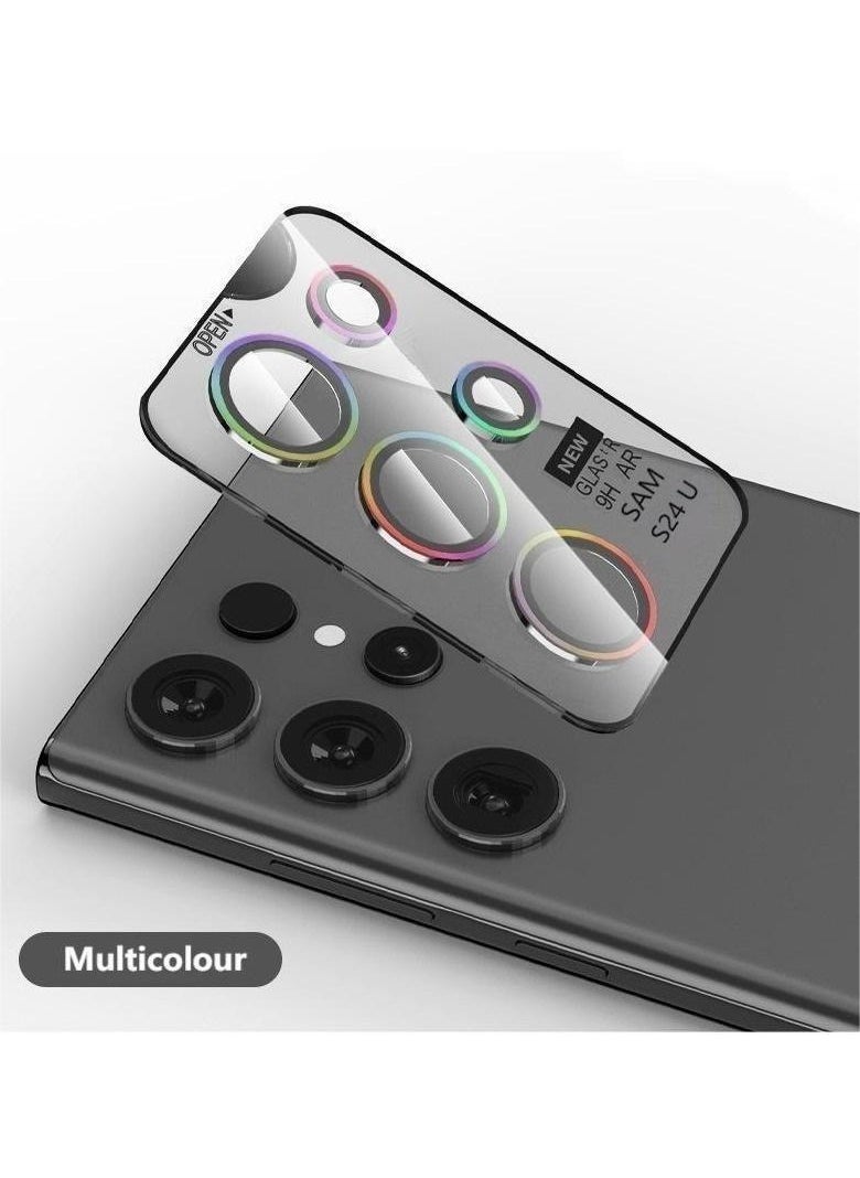 Generic Samsung S24 Ultra Camera Lens Protector with positioning board for one click installation, Camera Lens Glass Protector With Ring For Samsung Galaxy S24 Ultra - Multicolour  - Image 1