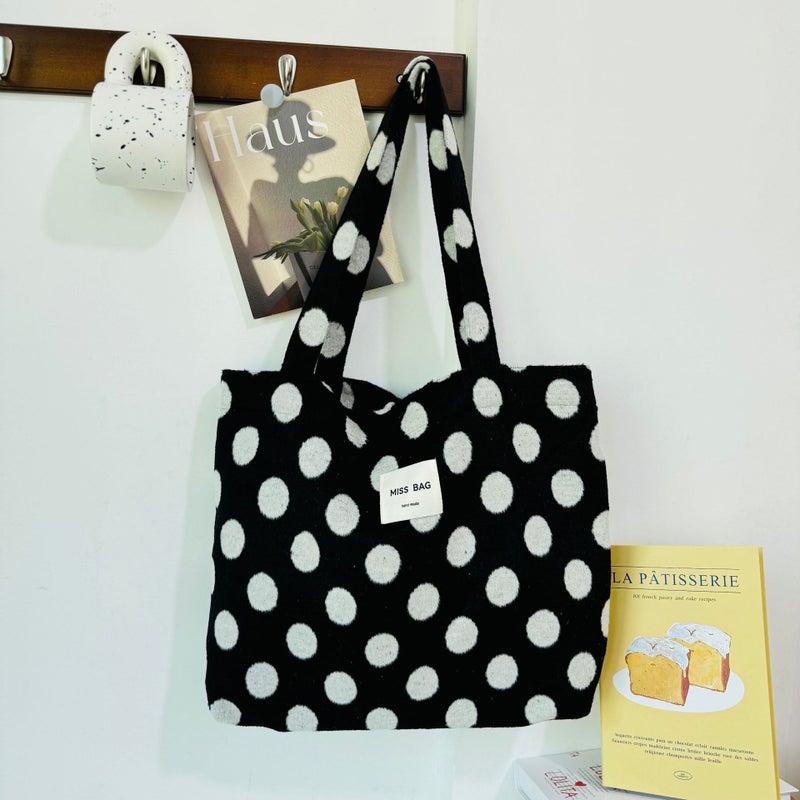 South Korea Dot Shoulder Handbag Handbag Leopard Print Storage Bag All-Match Plaid Shoulder Underarm Bag - Image 1