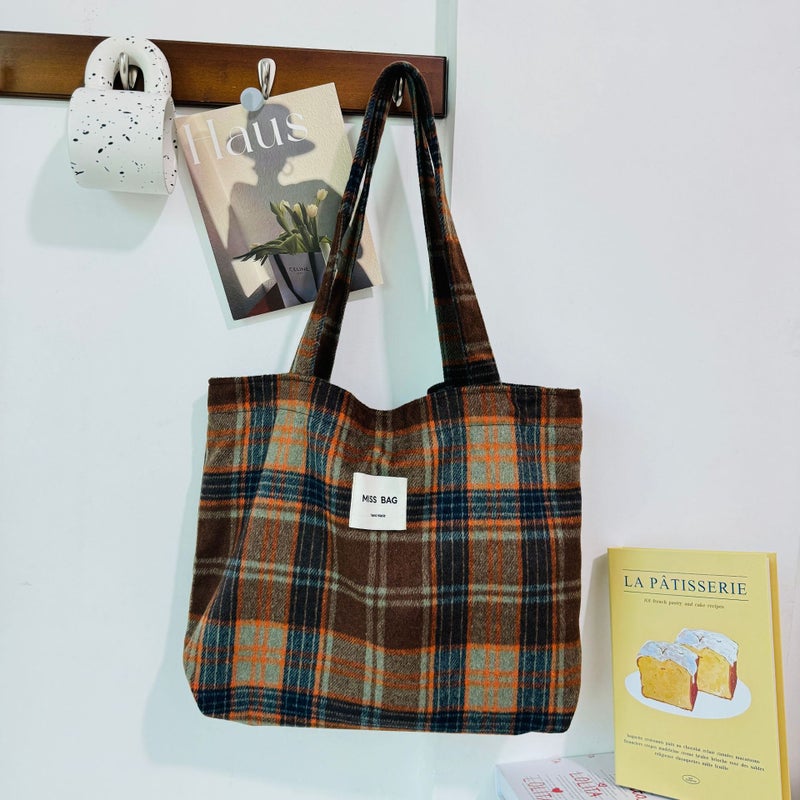 South Korea Dot Shoulder Handbag Handbag Leopard Print Storage Bag All-Match Plaid Shoulder Underarm Bag - Image 3