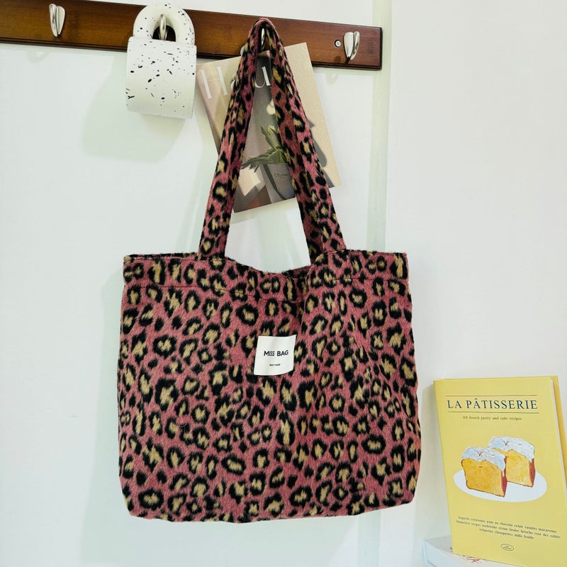 South Korea Dot Shoulder Handbag Handbag Leopard Print Storage Bag All-Match Plaid Shoulder Underarm Bag - Image 4